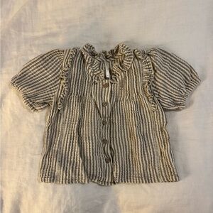 Rylee and Cru Striped Shirt with Ruffle Details